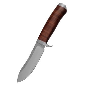 Kudu knife with Nessmuk blade and leather slat handle