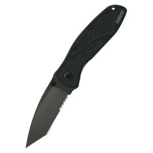 Pocket knife Kershaw Blur Tanto, Black, serrated edge