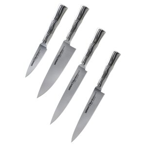 Samura Bamboo knife block with 4 kitchen knives