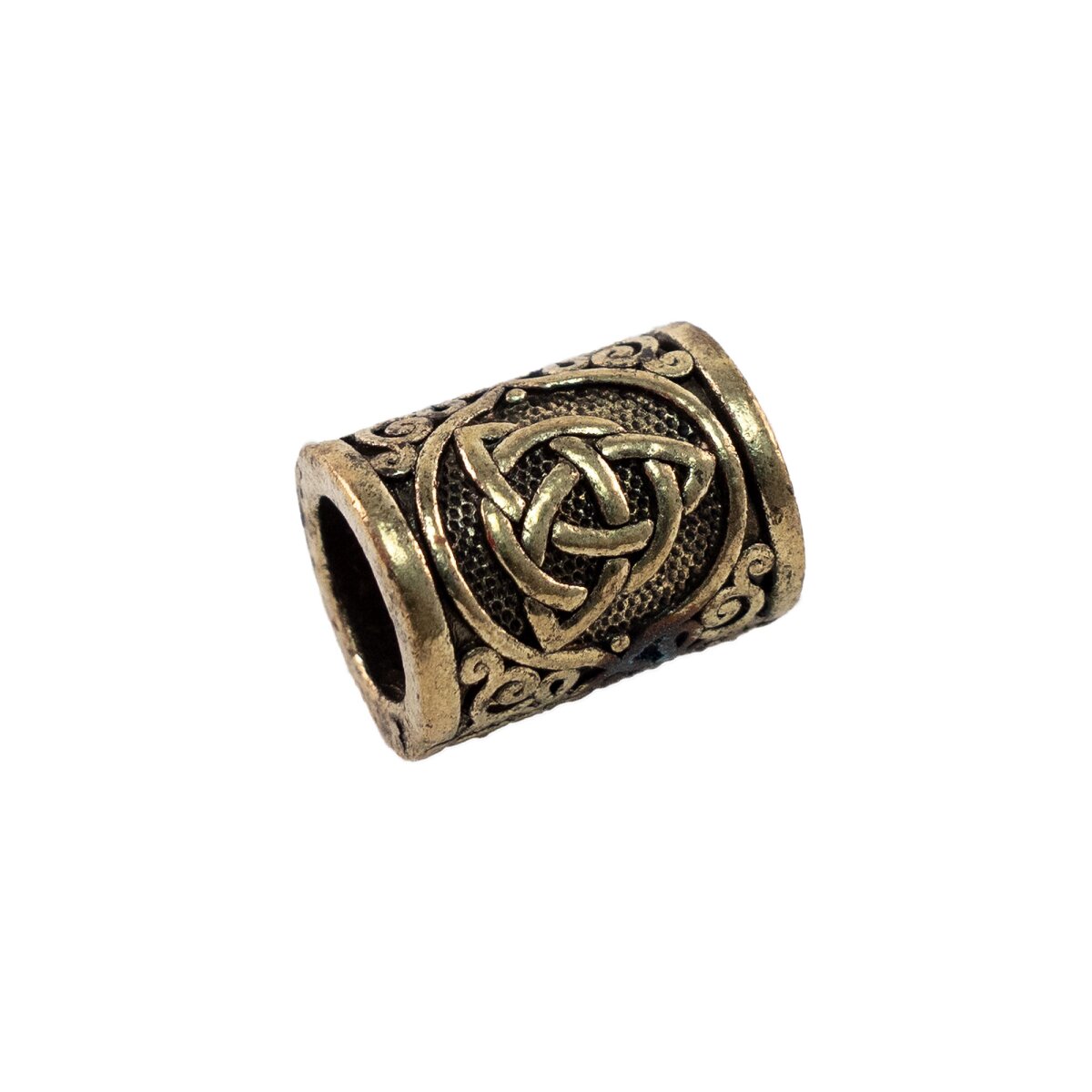 Hair bead brass colored " celtic knot "