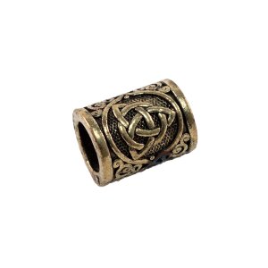 Hair bead brass colored &quot; celtic knot &quot;