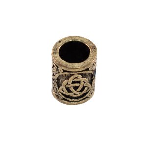 Hair bead brass colored " celtic knot "