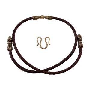 Viking leather necklace brown "Mandermark", 50 cm