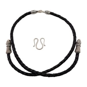 Viking leather necklace black "Mandermark", 50 cm