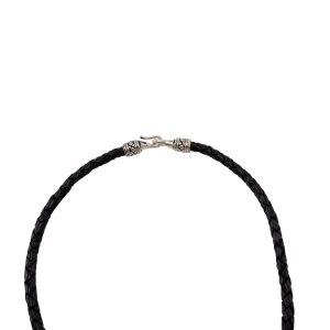 Viking leather necklace black "Mandermark", 50 cm