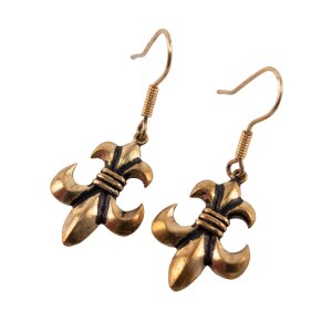 Medieval earrings bronze "Lily" - pair