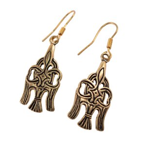 Viking earrings bronze "Raven" - pair