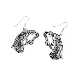 Earrings silver plated "Vendel Ravens" - pair