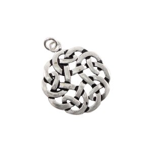 Celtic amulet silver plated "round knot"