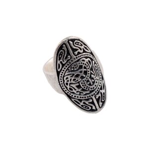 Anglo-Saxon ring silver plated "Trewhiddle"