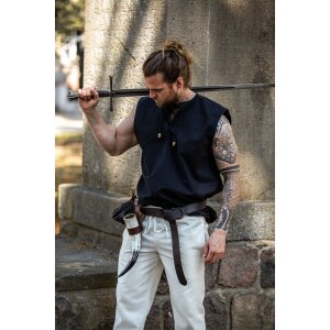 Sleeveless medieval lace-up shirt...