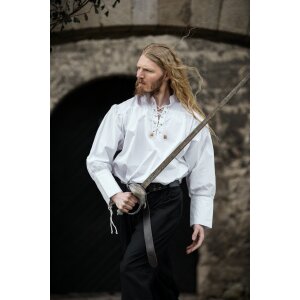 Pirate shirt "Claude" with laced cuffs White