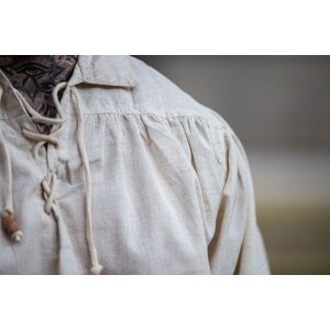 Pirate lace-up shirt "Artur" with collar Natural