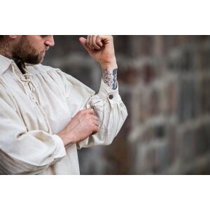 Pirate lace-up shirt "Artur" with collar Natural