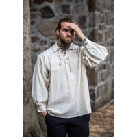 Pirate lace-up shirt "Artur" with collar Natural