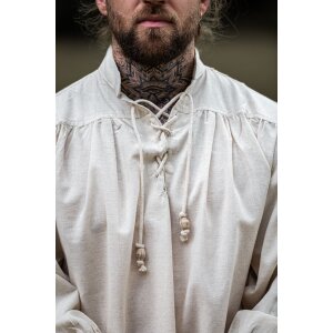 Renaissance stand-up collar lace shirt cotton / linen