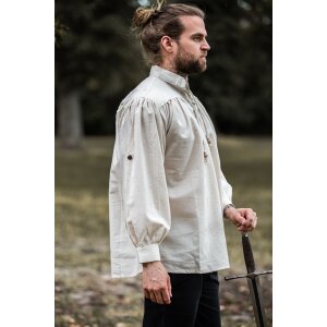 Renaissance stand-up collar lace shirt cotton / linen