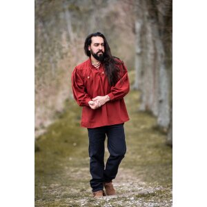 Medieval lace shirt red "Friedrich"