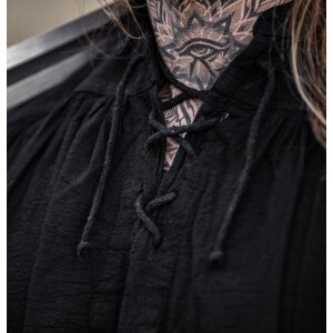 Medieval lace shirt black "Friedrich"