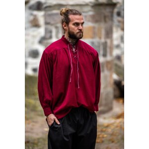 Medieval lace shirt wine red "Friedrich"