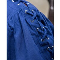 Medieval laced shirt with eyelets blue "Adrian"