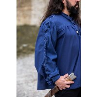 Medieval laced shirt with eyelets blue "Adrian"