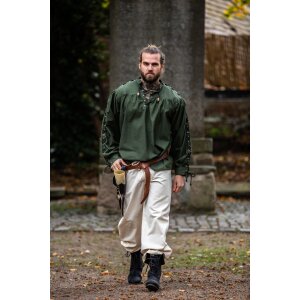 Medieval laced shirt with eyelets green "Adrian"