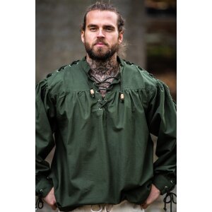 Medieval laced shirt with eyelets green "Adrian"