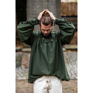 Medieval laced shirt with eyelets green "Adrian"