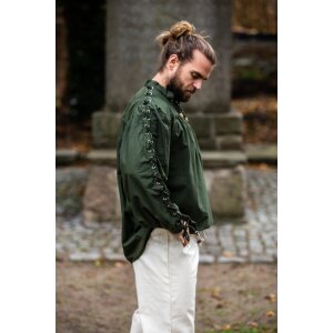 Medieval laced shirt with eyelets green "Adrian"