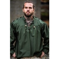 Medieval laced shirt with eyelets green "Adrian"