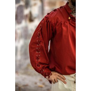 Medieval laced shirt with eyelets "Adrian" Red