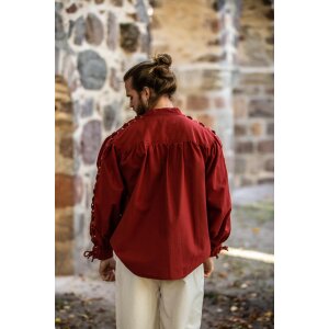 Medieval laced shirt with eyelets "Adrian" Red