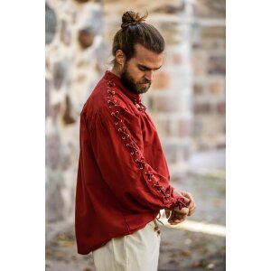 Medieval laced shirt with eyelets "Adrian" Red