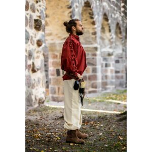 Medieval laced shirt with eyelets "Adrian" Red