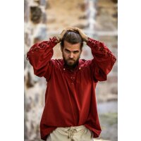 Medieval laced shirt with eyelets "Adrian" Red