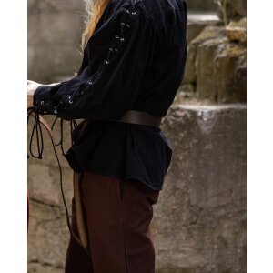 Medieval laced shirt with eyelets black "Adrian"