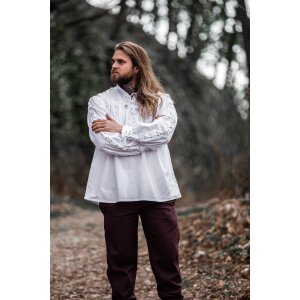 Medieval laced shirt with eyelets white "Adrian"