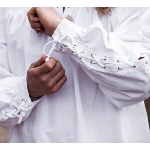 Medieval laced shirt with eyelets white "Adrian"