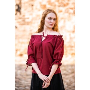 Medieval short sleeve blouse Red &quot;Sandra&quot;