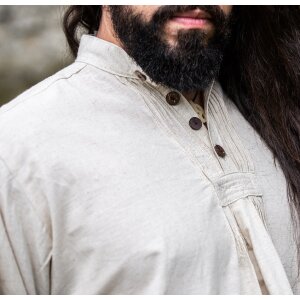 Pinafore shirt with wooden buttons Natural "Oswald"