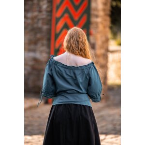 Medieval short sleeve blouse Petrolblue "Vera"