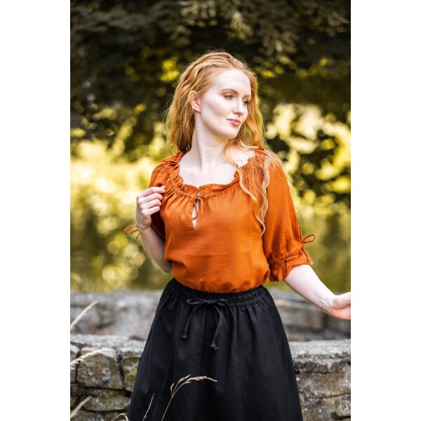 Medieval short sleeve blouse Rust "Vera"