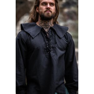 Round collar shirt Black "Athos"