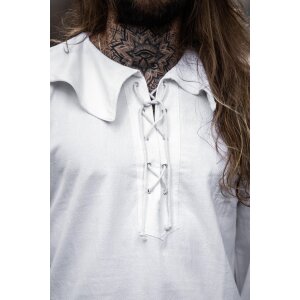 Round Collar Shirt White "Athos"