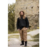 Medieval shirt in thick cotton Black "Anton"