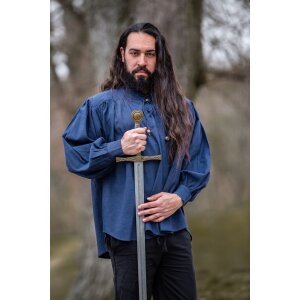 Medieval shirt in coarse cotton Blue "Leopold"