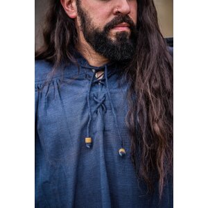 Medieval shirt in coarse cotton Blue "Leopold"