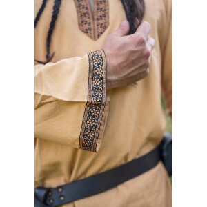 Tunic with border Honey brown "Halvor"