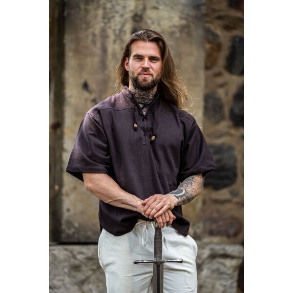 Medieval short sleeve shirt  Brown "Eric"